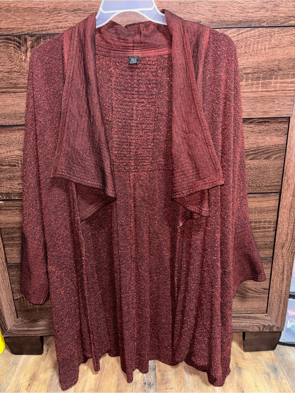 Open-Front Women's Cardigan Sweater in Rust